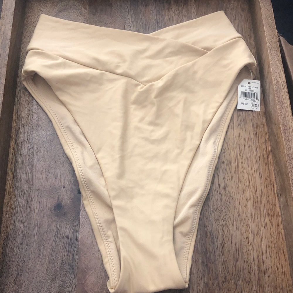 aerie High-Waist Bikini Bottoms in Light Beige